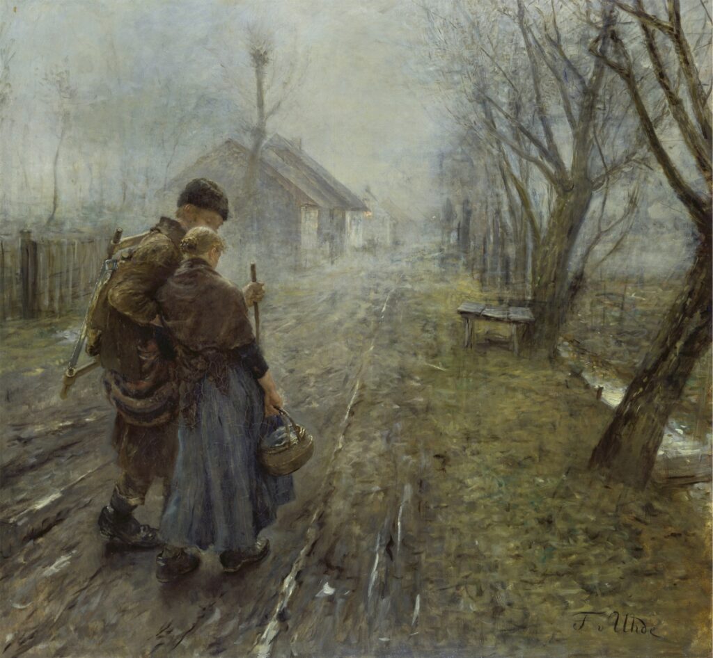 Walking to Bethelehem, 1890, Fritz von Uhde
